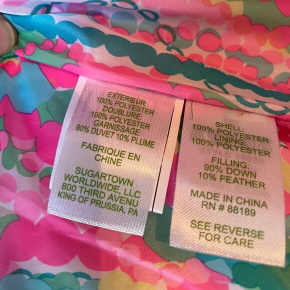 Lilly Pulitzer Women's Sz. S Coral Down Snap Front Puffer Vest isabelle - Picture 3 of 11